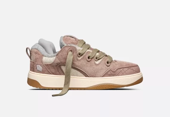 Dior By Erl B9S Skater Sneaker Lilac Suede and Dior Oblique Jacquard