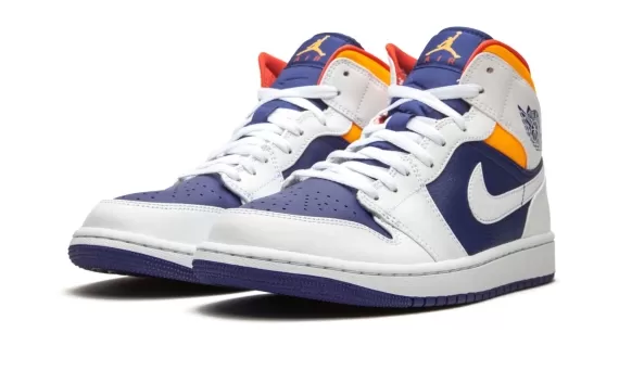 Air Jordan 1 Mid - Royal Blue / Laser Orange