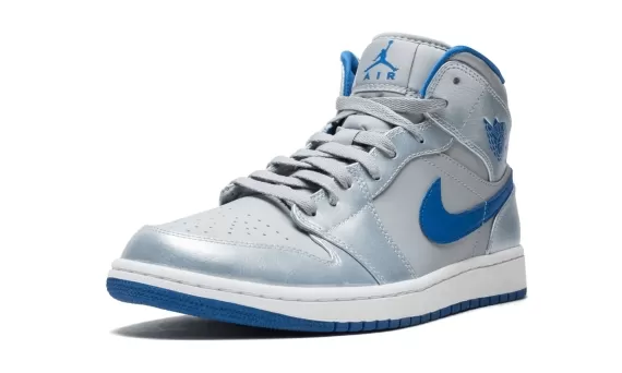 Air Jordan 1 Mid Wolf Grey Sport Blue