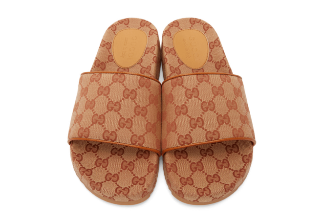 Gucci Beige GG Sideline Sandals