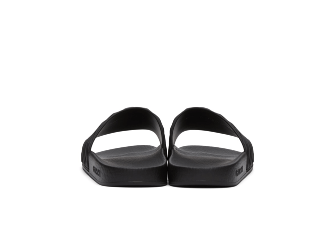 Gucci Black Matelasse Slides