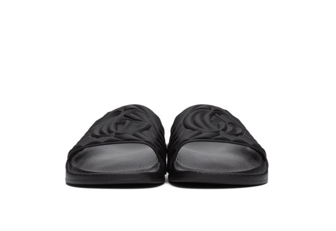 Gucci Black Matelasse Slides