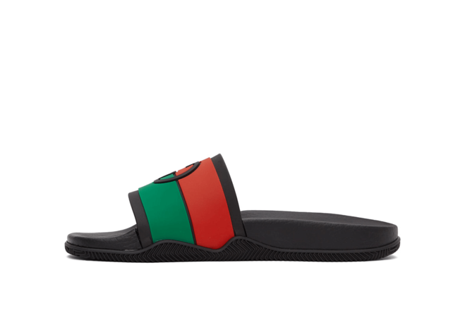 Gucci Black Interlocking G Slides