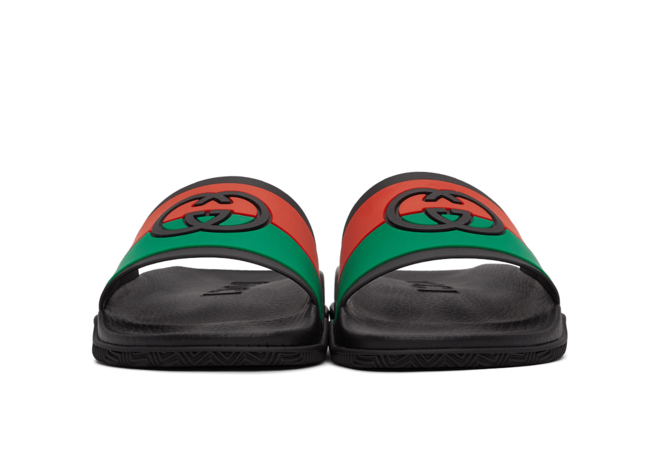 Gucci Black Interlocking G Slides