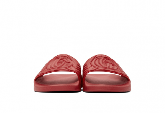 Gucci Red Quilted GG Pool Slides