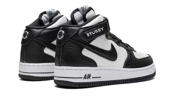 Air Force 1 Mid Stussy - Light Bone Black