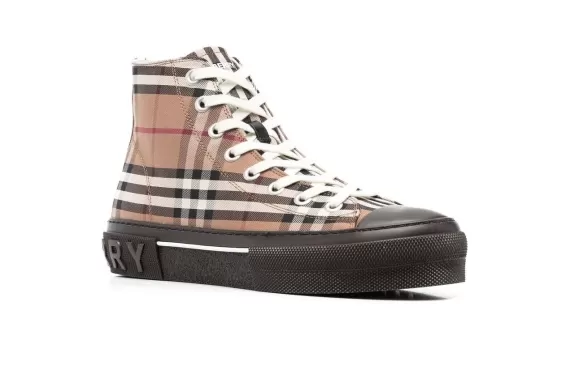 Vintage Check High-top Sneakers - Brown