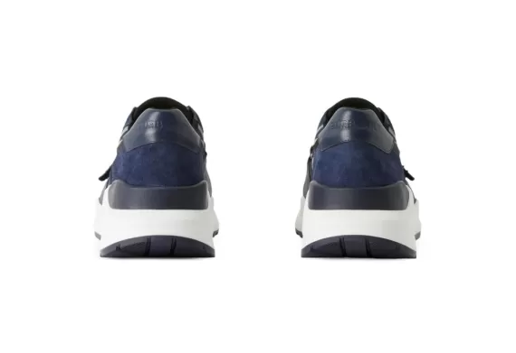 Vintage Check Panelled Chunky Sneakers - Navy Blue