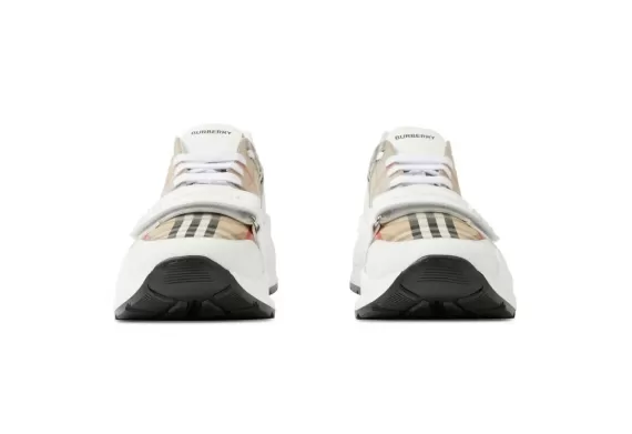 Vintage Check-pattern Sneakers - White/Multicolour