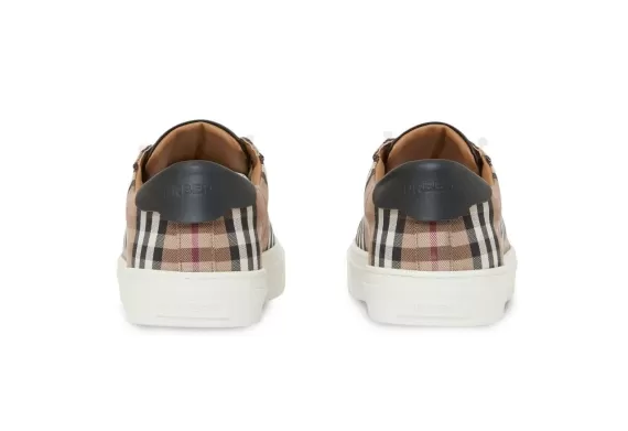 Vintage Check Leather-trim Sneakers