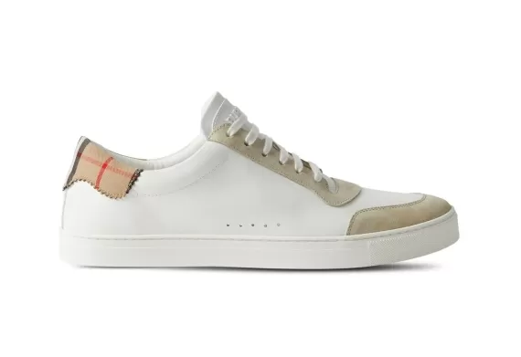 House Check-print Leather Sneakers - White/Multicolour