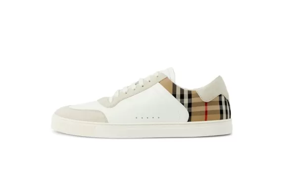 Vintage Check Panelled Sneakers - Natural white/archive beige