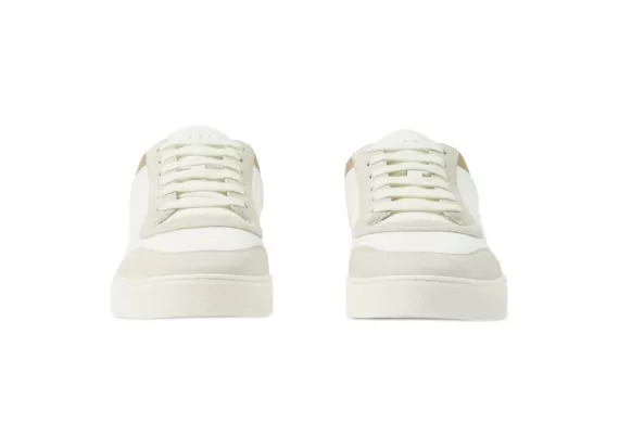 Vintage Check Panelled Sneakers - Natural white/archive beige
