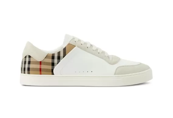 Vintage Check Panelled Sneakers - Natural white/archive beige