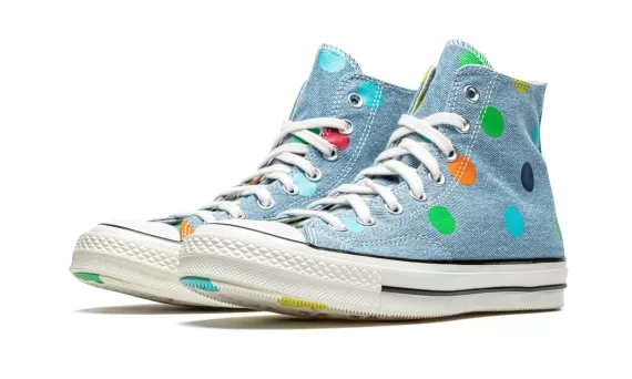 Chuck 70 HI Golf Wang - Denim Polka Dots
